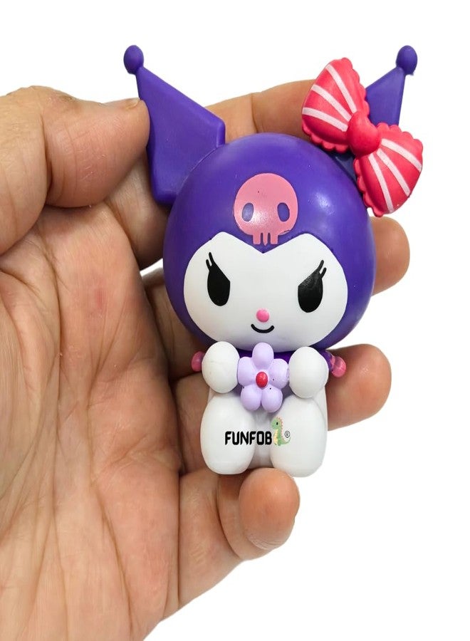 FUNFOB Kuromi Action Figure Height -7.5cm Collectible Figurine PVC Multicolour | Kuromi Purple White with Flower - Image 2